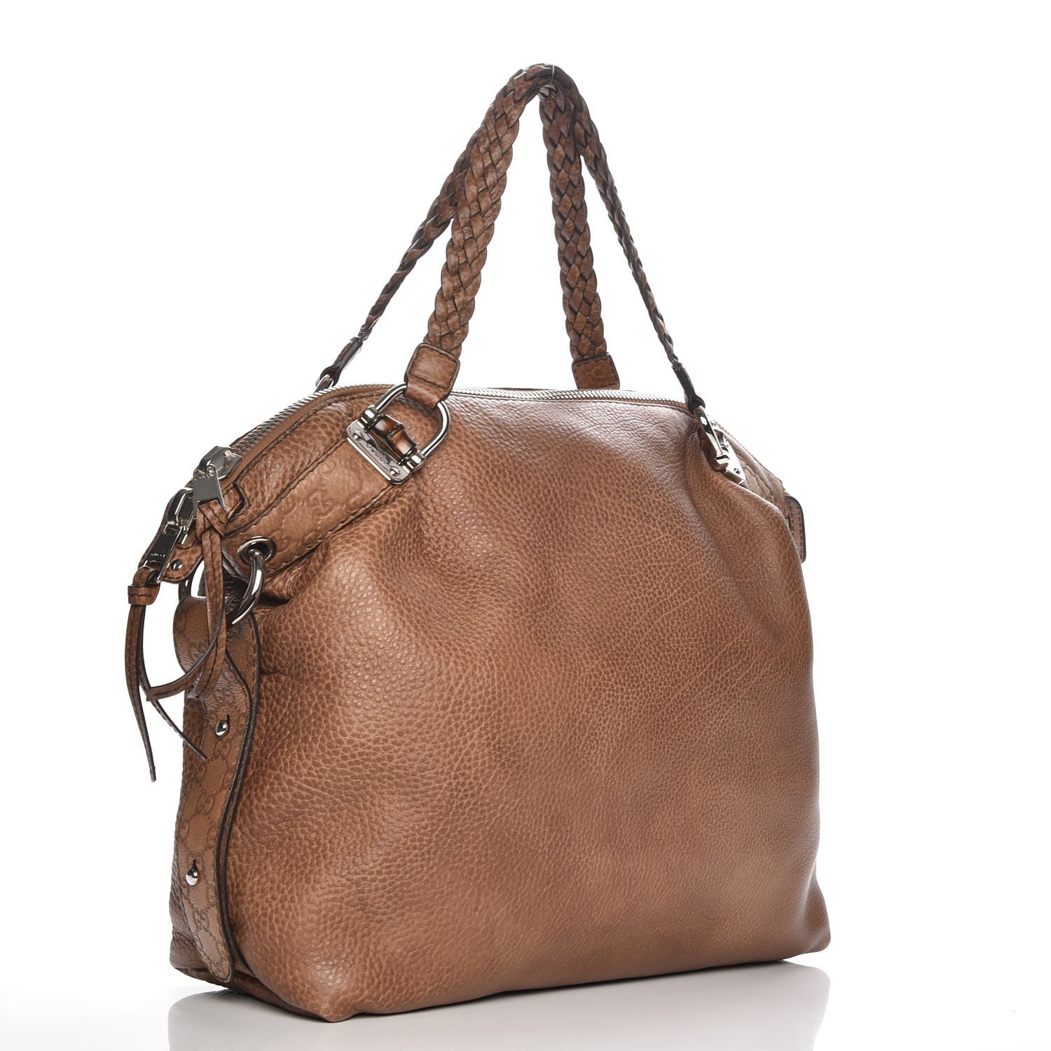 Gucci Calfskin Large Bamboo Bar Shoulder Bag Light Brown 3 of 7