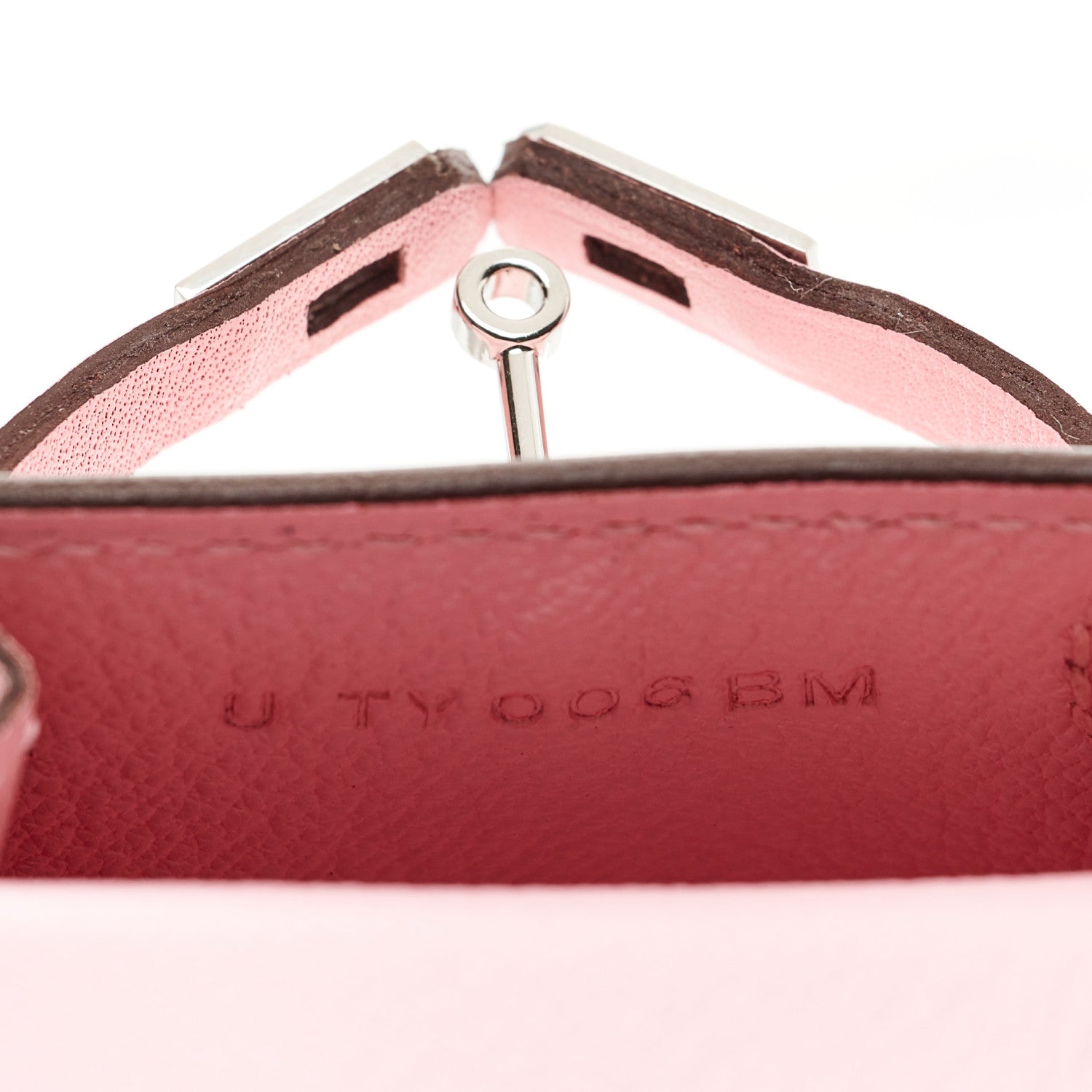 Hermes Tadelakt Mini Kelly Twilly Bag Charm Rose Sakura 5 of 6