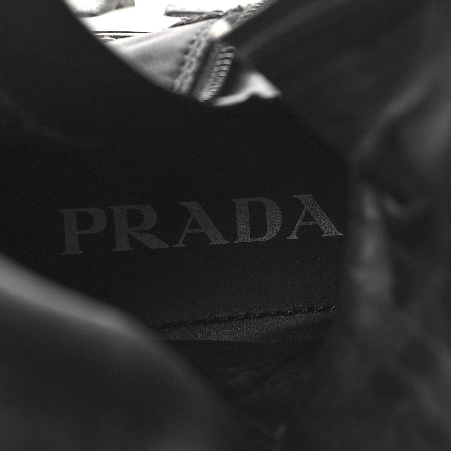 Prada Spazzolato Rois Re-Nylon Metal Triangle Logo Monolith Pouch Pocket 55mm Tall Combat Boots 39.5 Black 8 of 9