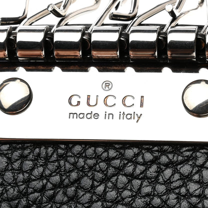 Gucci Pebbled Calfskin Dorian 6 Key Holder Case Black 6 of 8