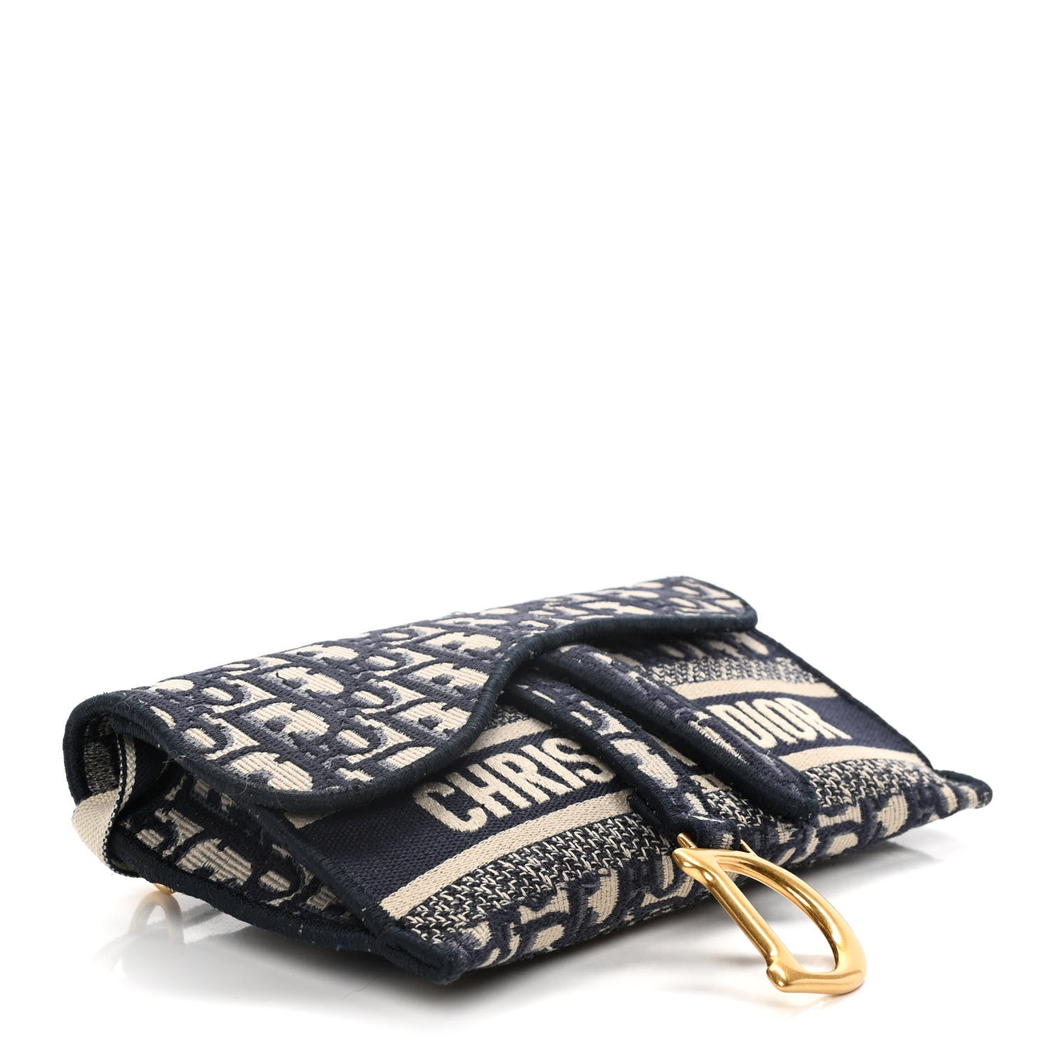 Christian Dior Oblique Slim Saddle Pouch Blue 4 of 9
