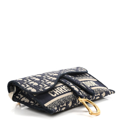 Christian Dior Oblique Slim Saddle Pouch Blue 4 of 9