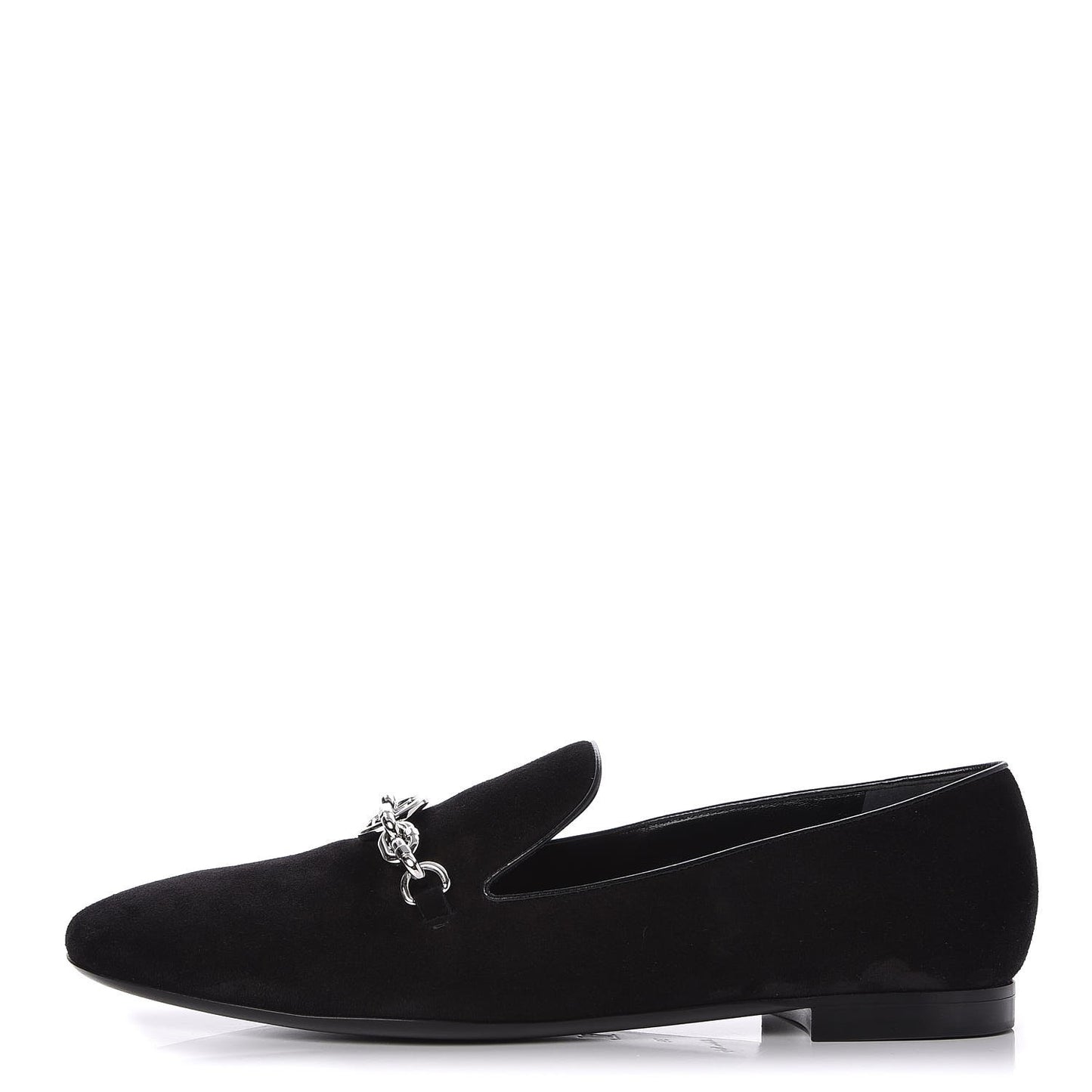 Suede Schoolgirl Flat Slippers 39 Black
