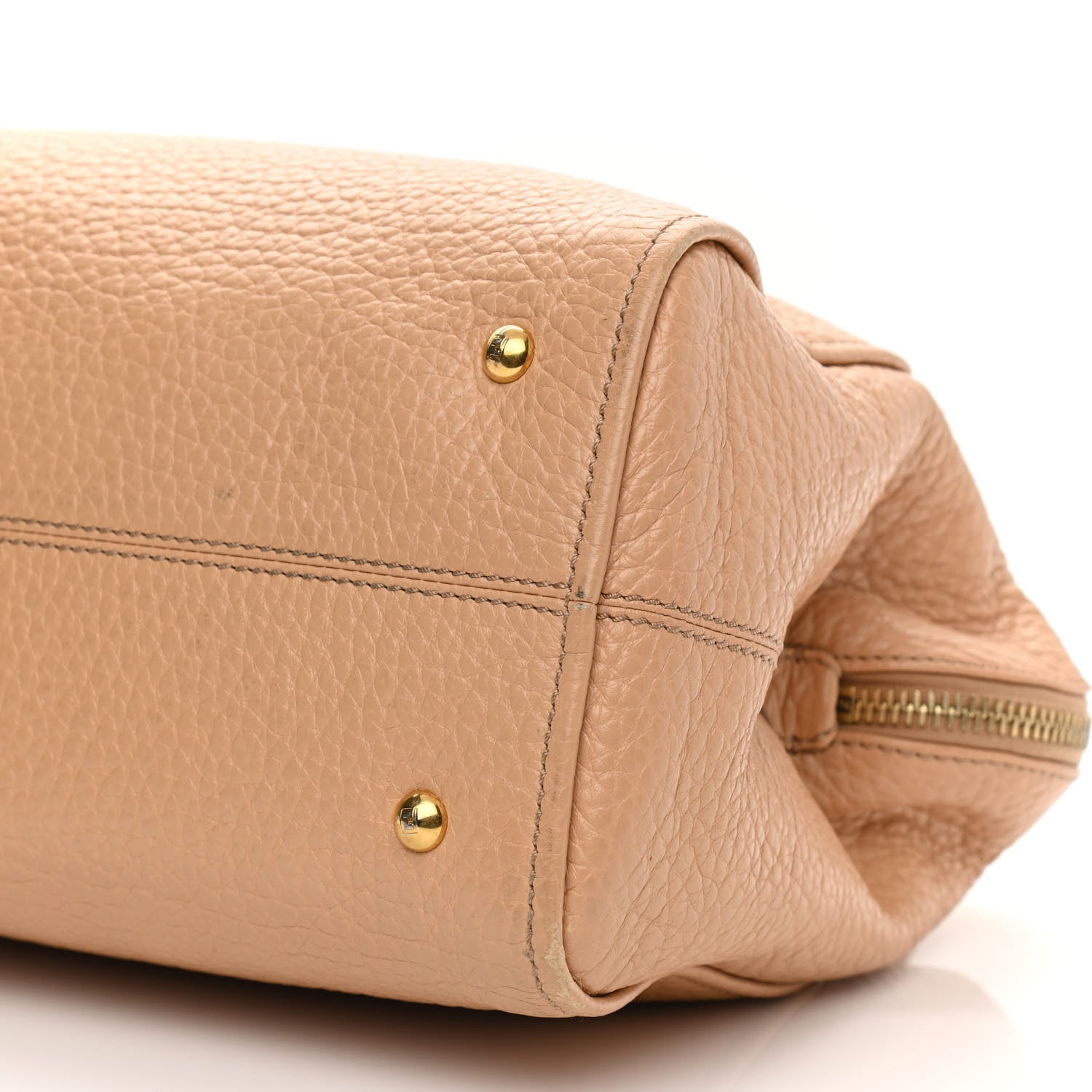 Fendi Pebbled Calfskin Small Chameleon Tote Beige 10 of 13