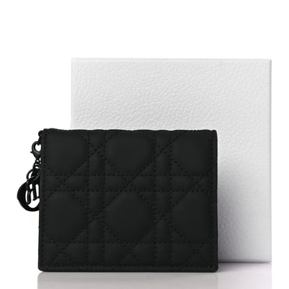 Christian Dior Calfskin Cannage Mini Lady Dior Wallet Black 8 of 8
