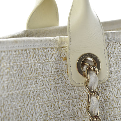 Chanel Canvas Large Deauville Tote Ivory 12 of 13
