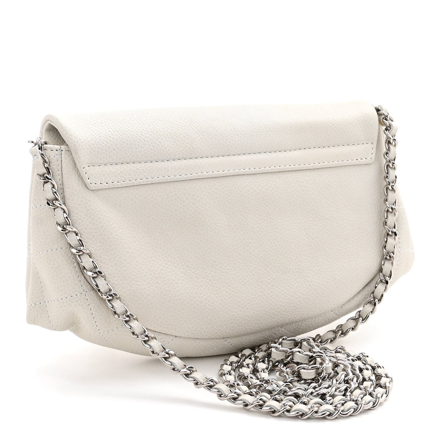 Caviar Half Moon Wallet On Chain WOC White