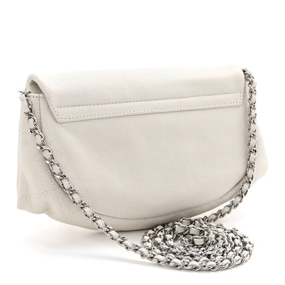 Chanel Caviar Half Moon Wallet On Chain WOC White 3 of 10