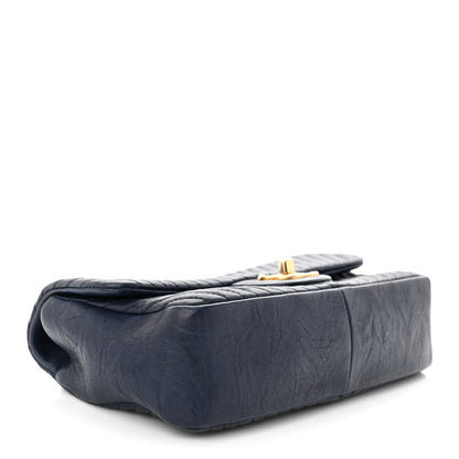 Chanel Calfskin Chevron Quilted Small Surpique Flap Navy 4 of 10