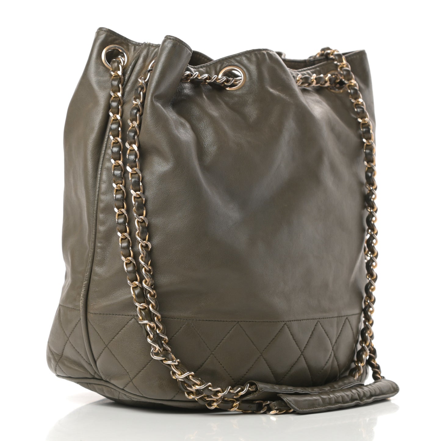Lambskin CC Drawstring Bag Green