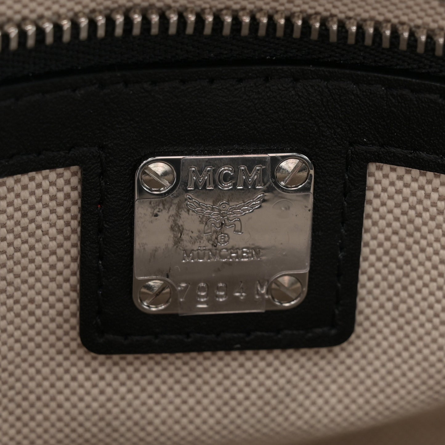 Vintage Jacquard Monogram Small Munchen Tote Grey