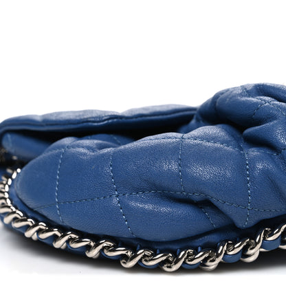 Chanel Washed Lambskin Quilted Medium Chain Around Messenger Blue 9 of 11