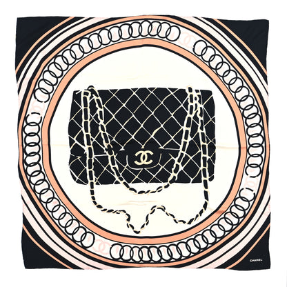 Chanel Silk CC Flap Bag Square Scarf Black 1 of 3
