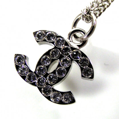 Chanel Crystal CC Necklace Silver 4 of 5