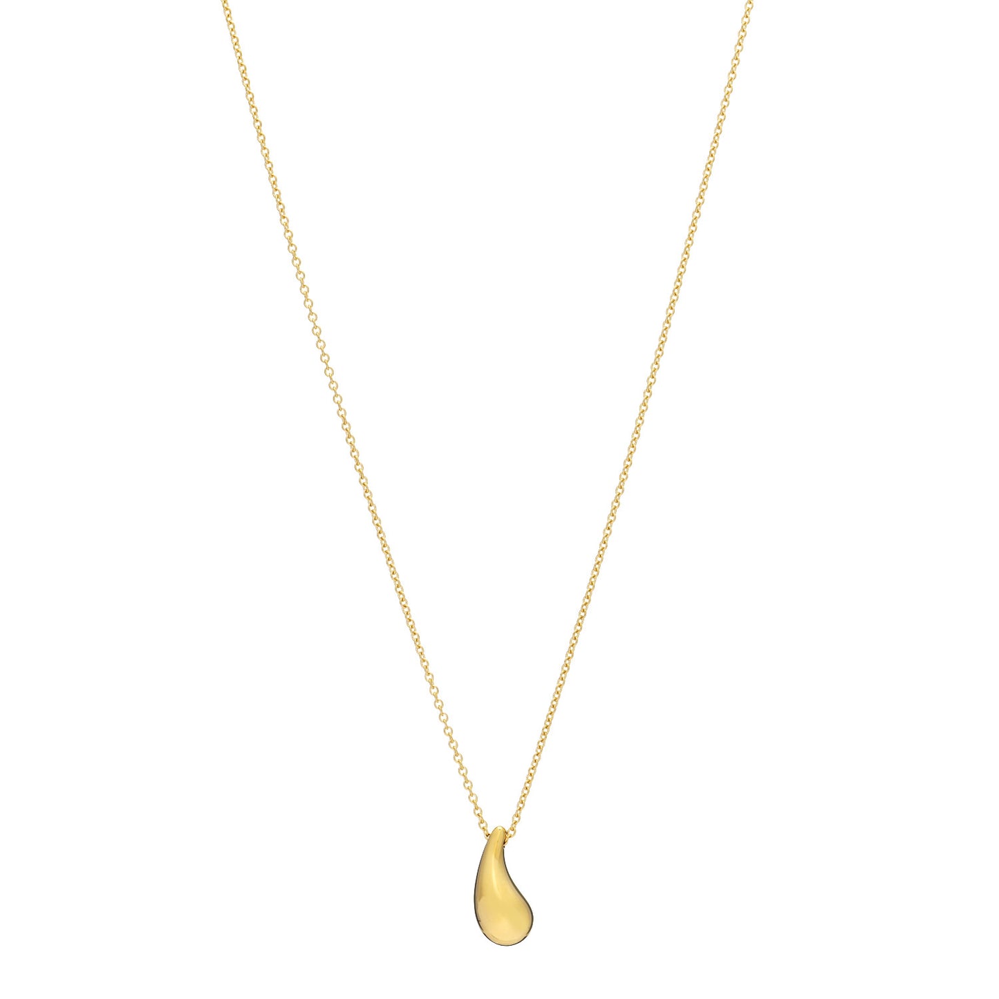 18K Yellow Gold 15mm Elsa Peretti Teardrop Pendant Necklace