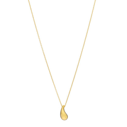 Tiffany 18K Yellow Gold 15mm Elsa Peretti Teardrop Pendant Necklace 1 of 5