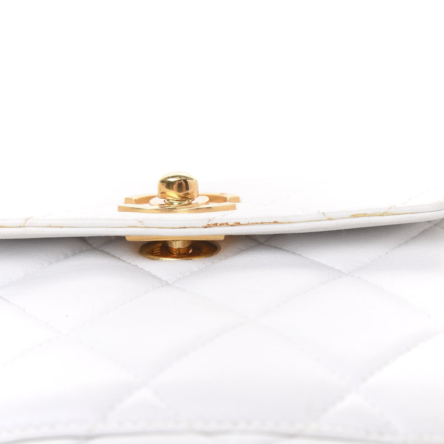 Lambskin Quilted Backpack White
