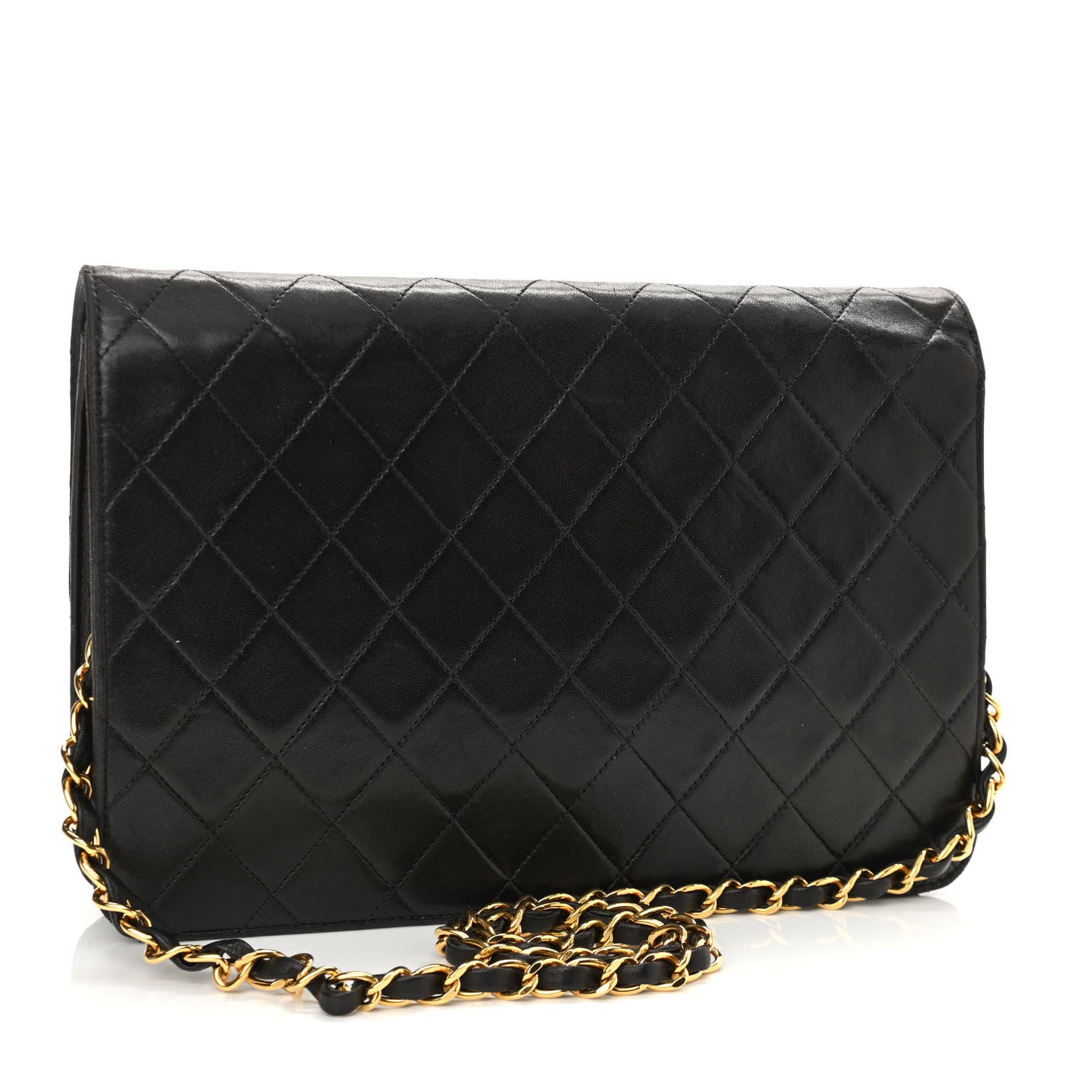 Chanel Lambskin Quilted Clutch With Chain Flap Black 2 of 10