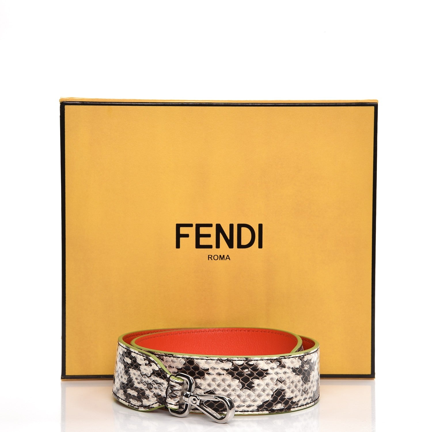 Fendi Shiny Python Vitello Dolce Strap You White Papavero 4 of 4