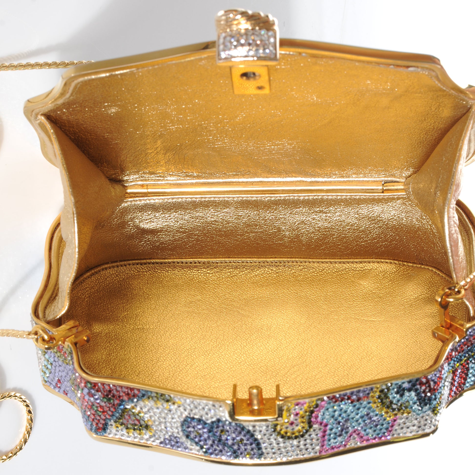 Judith Leiber Crystal Paisley Arabian Nights Minaudiere Clutch Gold 7 of 9