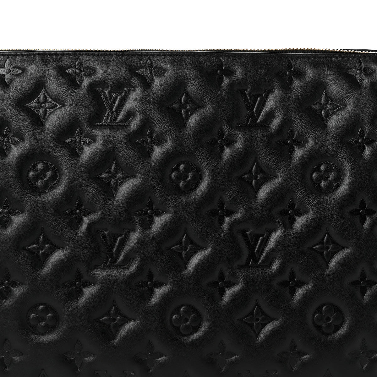 Louis Vuitton Lambskin Embossed Monogram Coussin MM Black 7 of 9