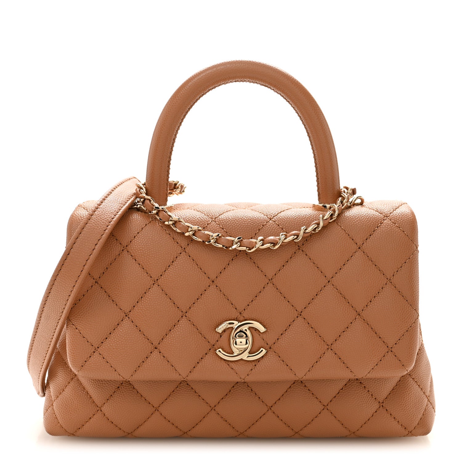 Chanel Caviar Quilted Mini Coco Handle Flap Brown 1 of 10