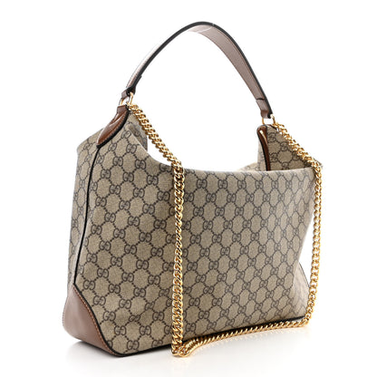 Gucci GG Supreme Monogram Large Linea A Hobo Light Brown 3 of 11