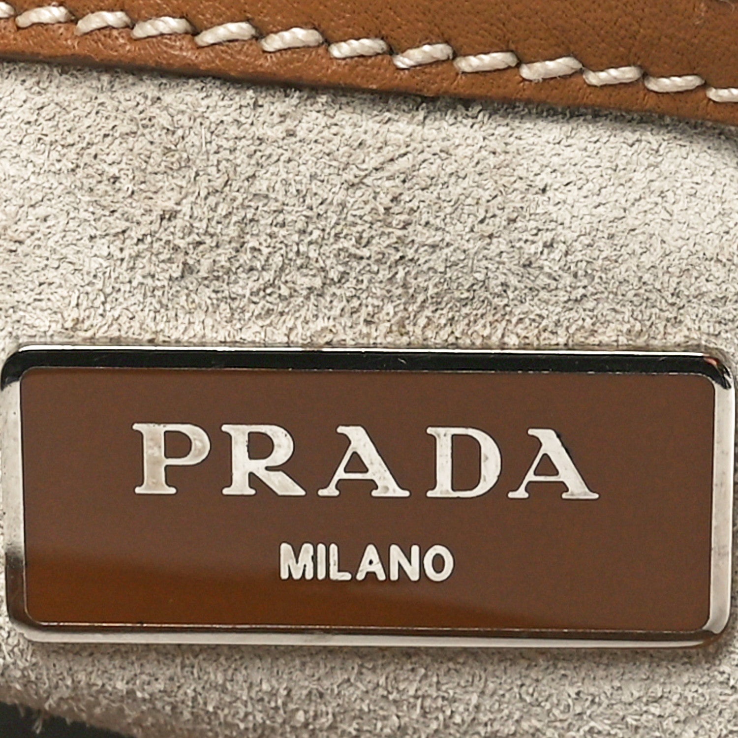 Prada City Calf Mini Hand Stitched Galleria Double Zip Tote Caramel 6 of 9
