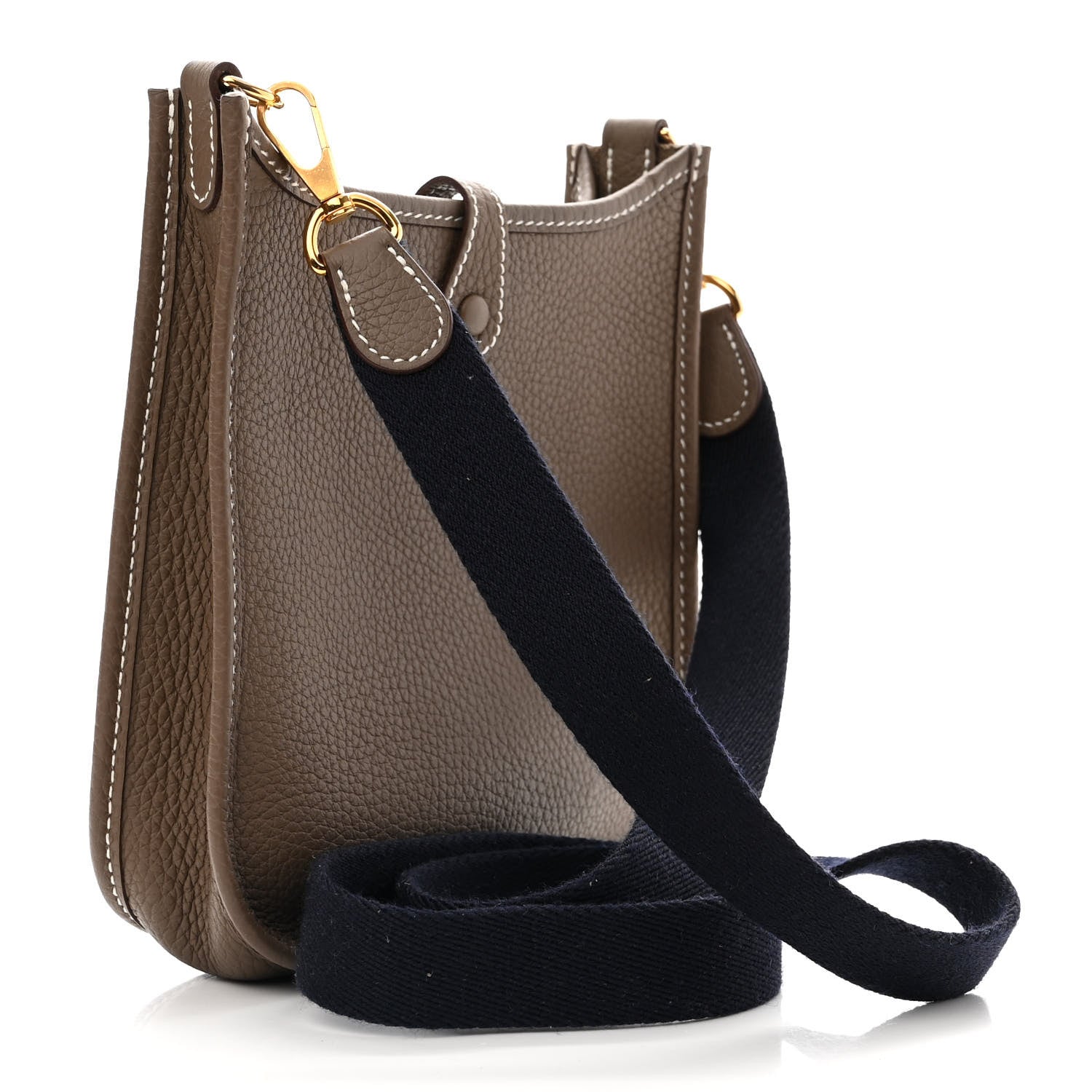 Hermes Taurillon Clemence Amazone Evelyne TPM Etoupe Bleu Indigo 3 of 11