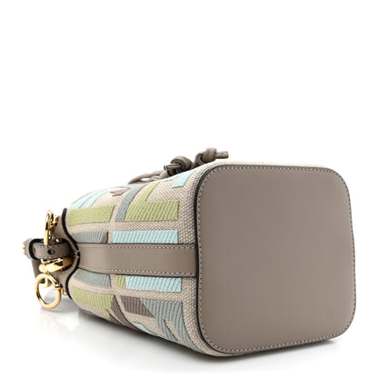 Fendi Canvas Calfskin FF Multicolor Mini Mon Tresor Bucket Bag Matcha Milk Dove 4 of 10