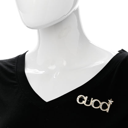 Gucci Metal Crystal Gucci Brooch Gold 2 of 6