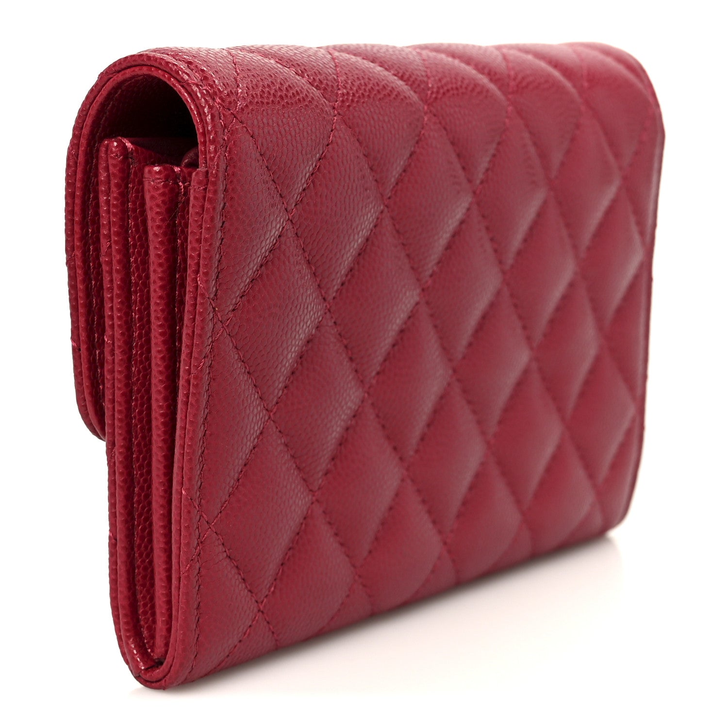 Chanel Caviar Quilted Medium Flap Wallet Red 3 of 9