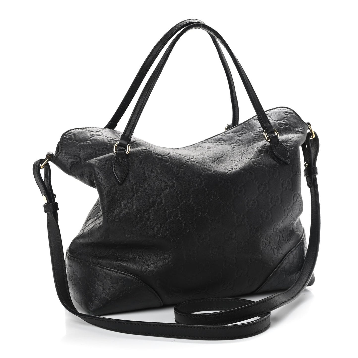 Guccissima Medium Bree Foldover Tote Black