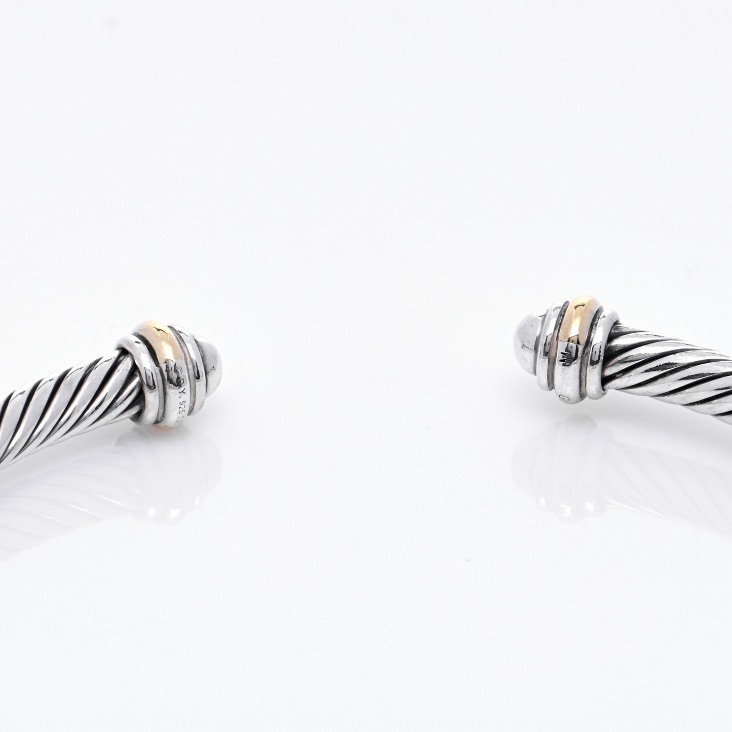 Sterling Silver 18K Yellow Gold 4mm Cable Classics Bracelet