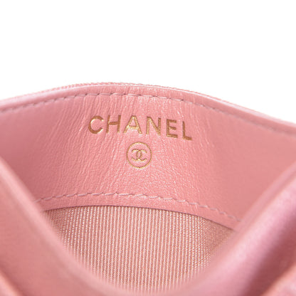 Chanel Iridescent Caviar Quilted Card Holder Pink 6 of 9