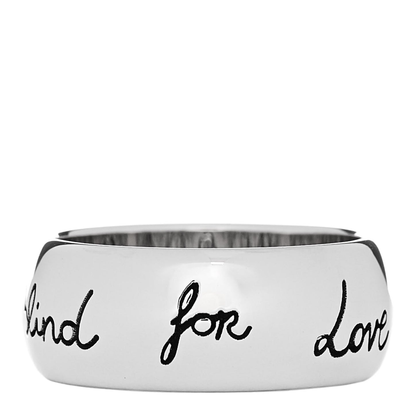 Sterling Silver Wide Blind for Love Band Ring 60 9