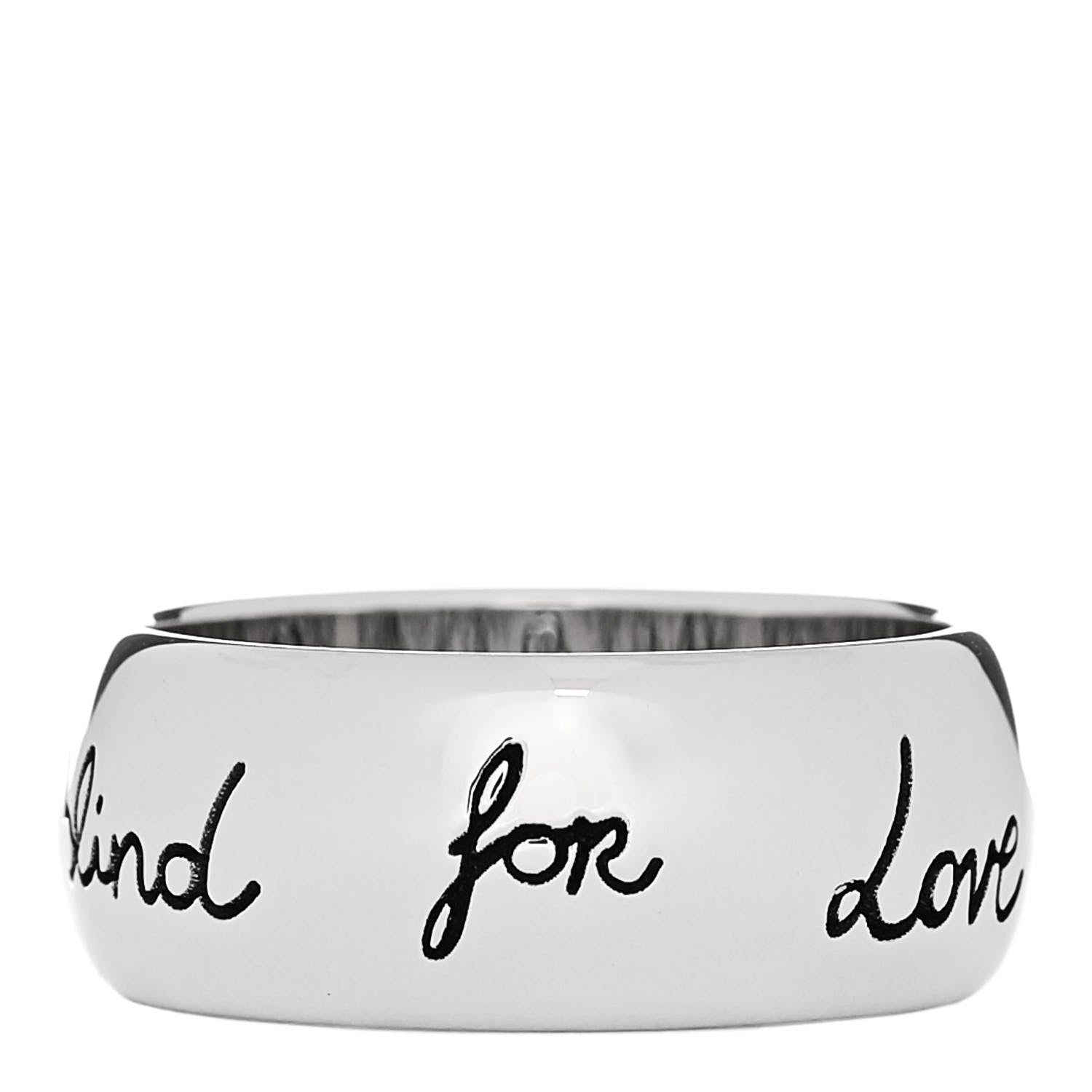 Gucci Sterling Silver Wide Blind for Love Band Ring 60 9 1 of 5