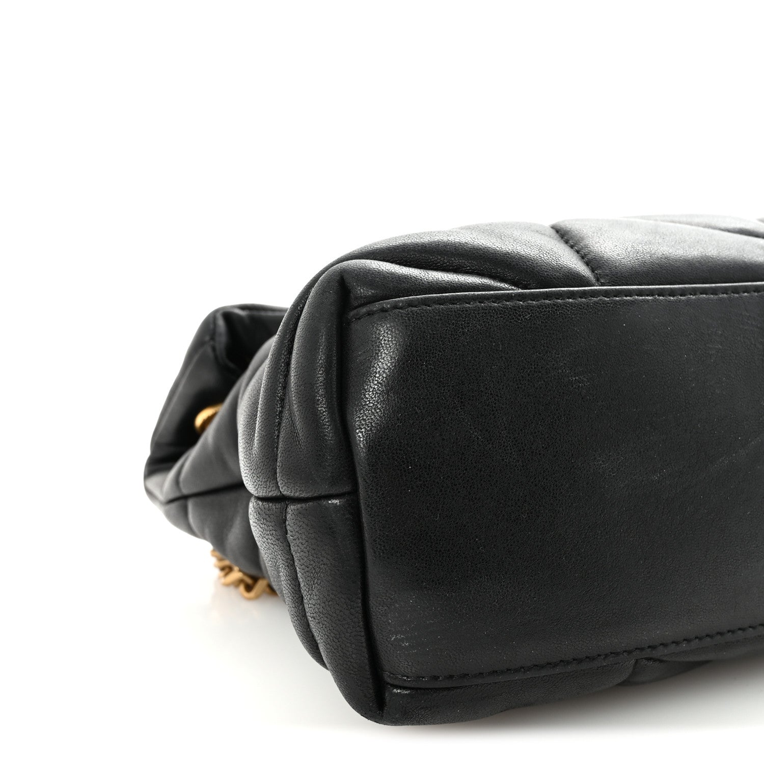 Saint Laurent Lambskin Quilted Small Loulou Puffer Monogram Chain Satchel Black 8 of 9