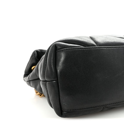 Saint Laurent Lambskin Quilted Small Loulou Puffer Monogram Chain Satchel Black 8 of 9