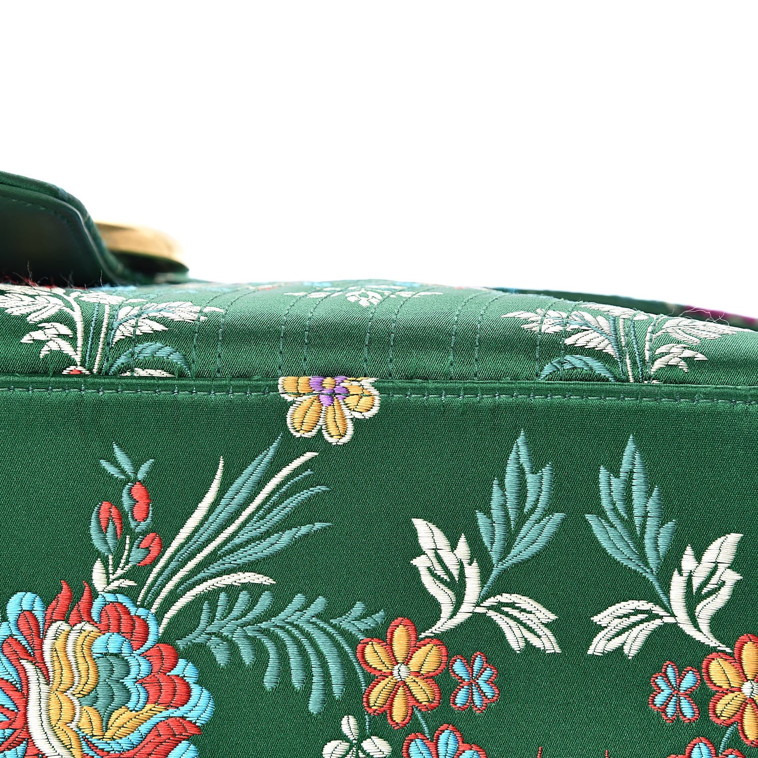 Gucci Jacquard Matelasse Floral Maxi GG Marmont Top Handle Shoulder Bag Green Multicolor 11 of 19