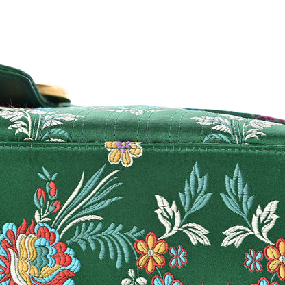 Gucci Jacquard Matelasse Floral Maxi GG Marmont Top Handle Shoulder Bag Green Multicolor 11 of 19