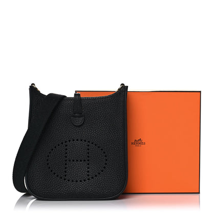 Hermes Taurillon Clemence Evelyne TPM Black 11 of 11