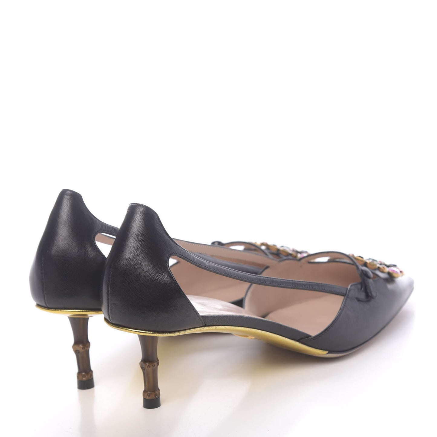 Calfskin Crystal GG Unia Pumps 41 Black