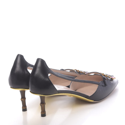 Gucci Calfskin Crystal GG Unia Pumps 41 Black 4 of 8