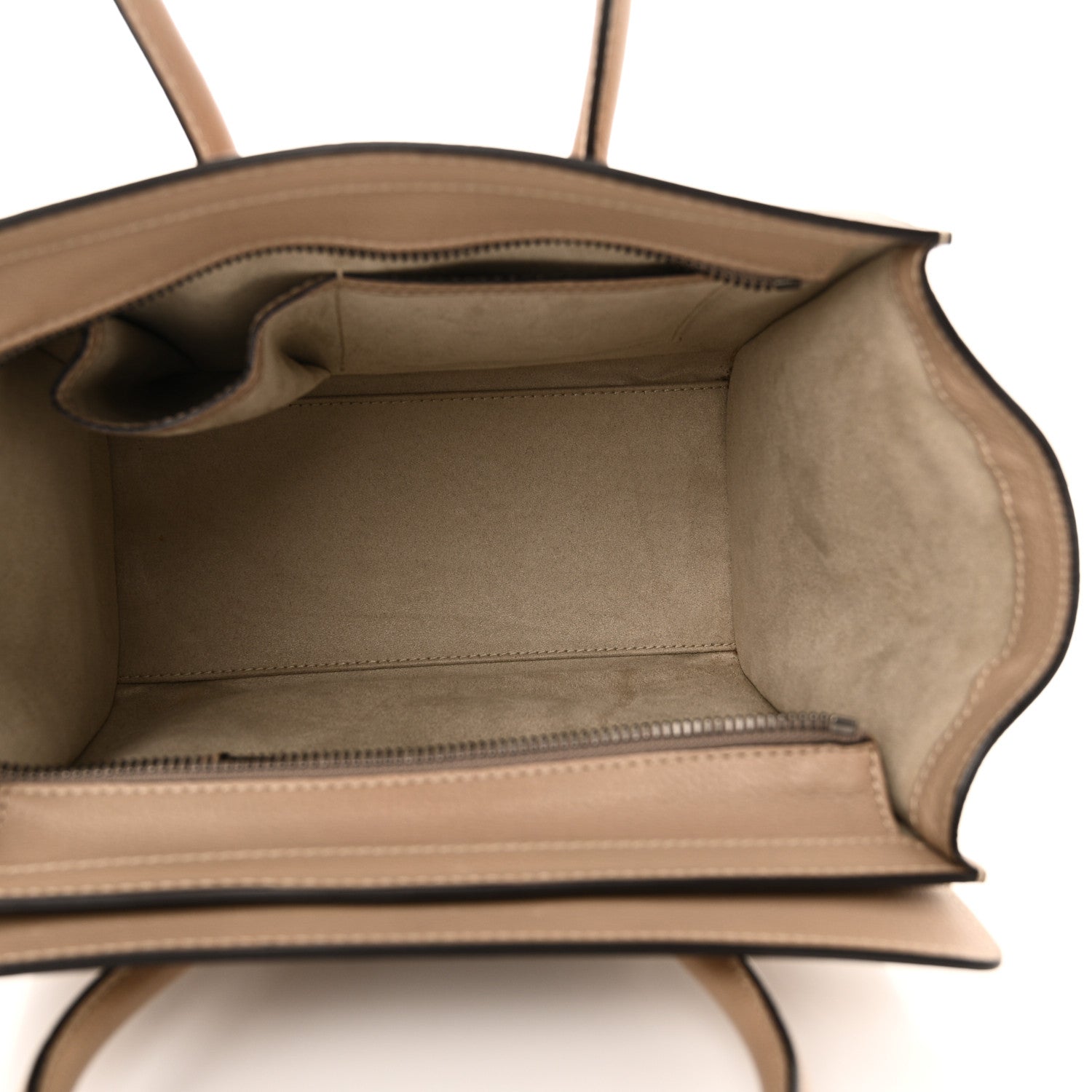 Celine Drummed Calfskin Micro Luggage Dune 5 of 11