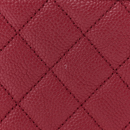 Chanel Caviar Quilted Small CC Filigree Vanity Case Burgundy 11 of 11