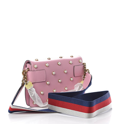 Gucci Nappa Pearl Studded Mini Queen Margaret Broadway Shoulder Bag Sugar Pink 3 of 12