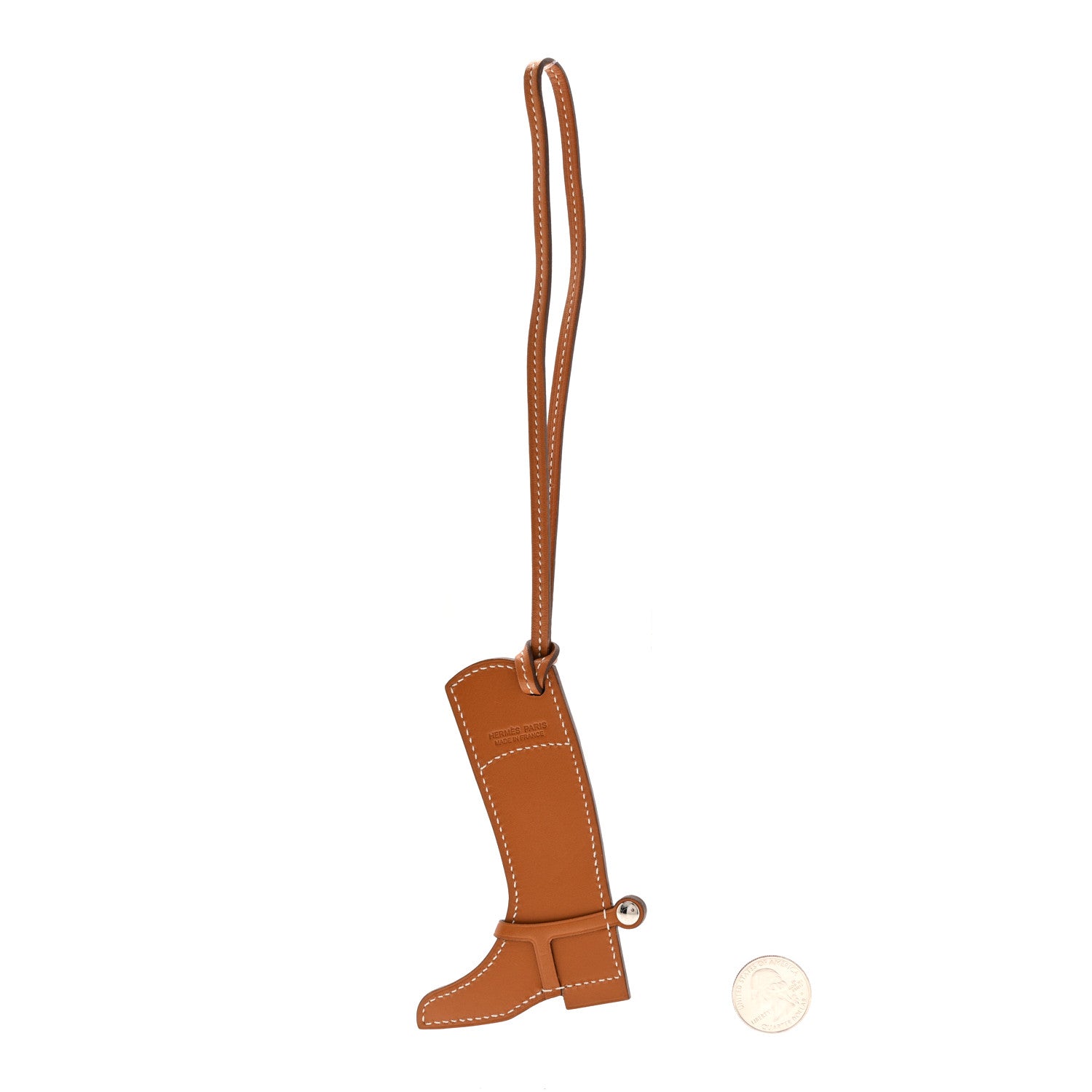Hermes Butler Swift Paddock Botte Boot Bag Charm Natural Bleu Zanzibar 2 of 3