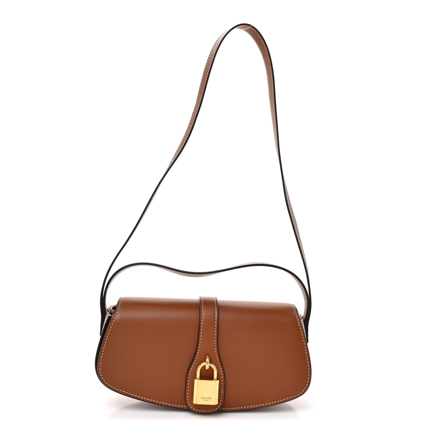 Celine Smooth Calfskin Tabou Clutch On Strap Tan 1 of 10