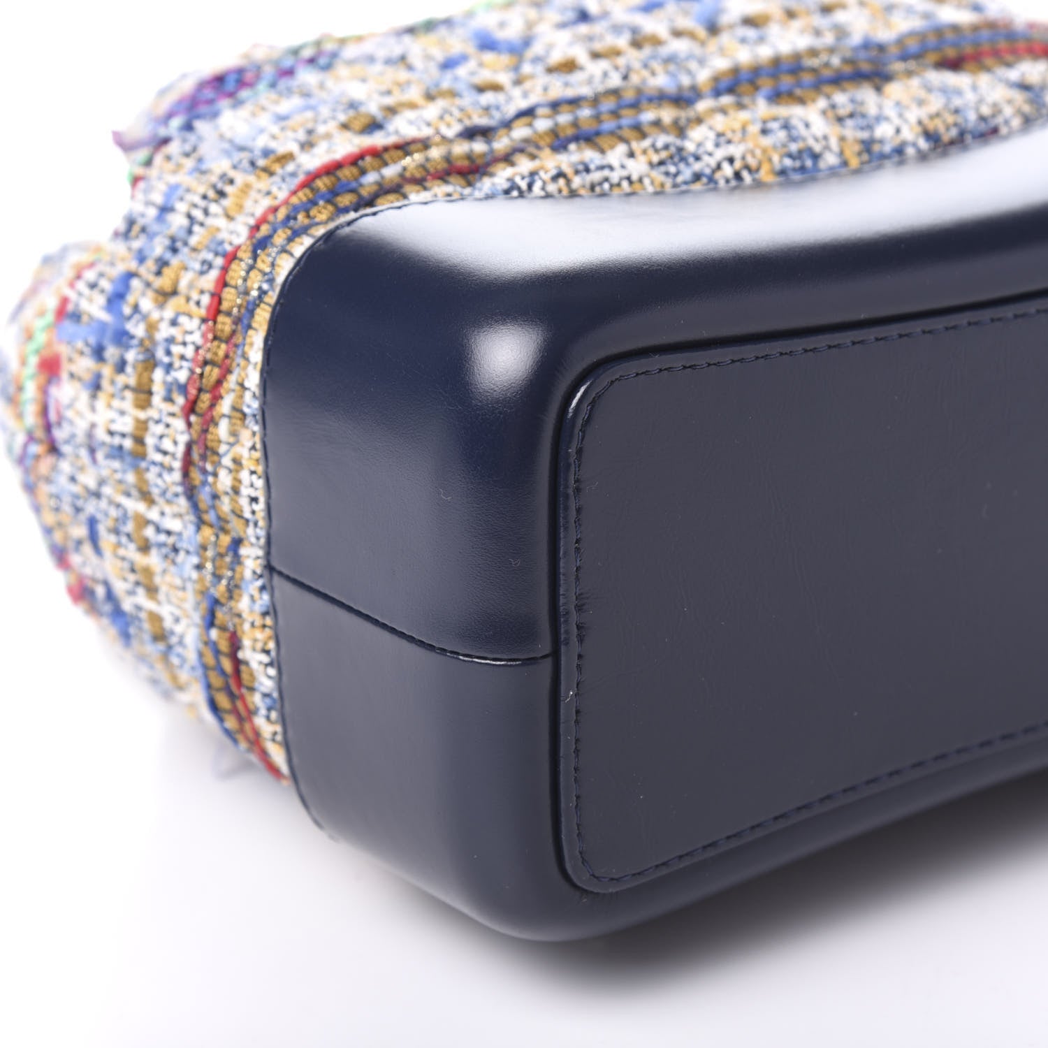 Chanel Tweed Calfskin Quilted Gabrielle Backpack Blue Gold Red White 5 of 9